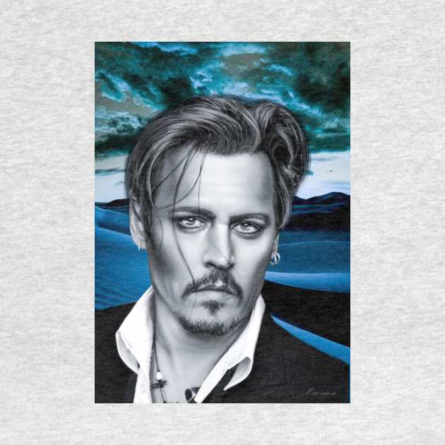 Johnny Portrait Digital Artwork wall art support by Relaxing Art Shop